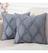 decorUhome Decorative Throw Pillow Covers 18x18 Set of 2, Soft Plush Faux Fur Wool Pillow Covers ...