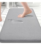 Smiry Memory Foam Bath Mat 30x20, Extra Soft Bathroom Rug, Ultra Absorbent, Quick Dry, Machine Wa...