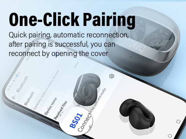 Wireless Earbuds Clip On Ear Headphones Open Ear bluetooth earbuds noise cancelling earbuds