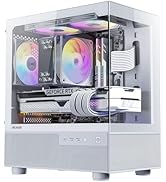 Okinos Aqua 3, Micro ATX Case, MATX PC Case with 3 X 120mm ARGB Fan Pre-Installed, Panoramic View...