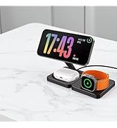 3 in 1 Travel Charging Station, Foldable Magnetic Wireless Charger Stand Compatible with MagSafe ...