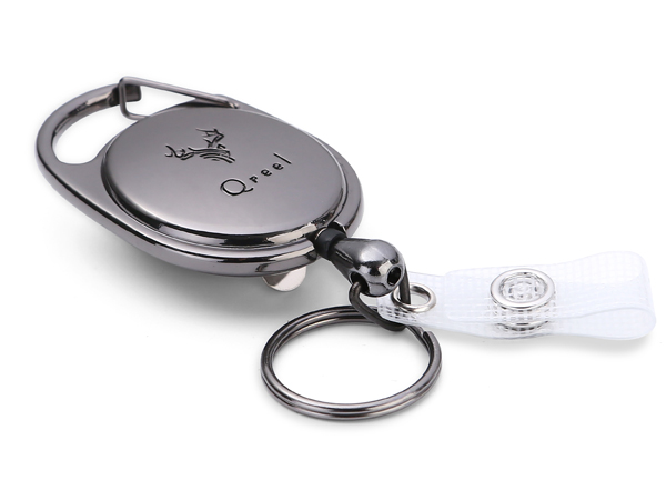 Metal Heavy-duty Retractable Badge Holder Reels with Carabiner &amp;amp; Belt Clip &amp;amp; Key Ring
