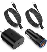 Car Charger Fast Charging Type C, Excgood Super Fast Charger Kit Set 25W USB C Wall Charger Adapt...