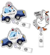 Silly Goose Badge Reel Retractable - 3 Pcs Funny Angry Goose ID Badge Holder with Acrylic Alligat...