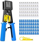 Yangoutool RJ45 Crimp Tool Kit Passthrough Crimping tool and RJ45 Crimper for RJ45/RJ12 Regular a...