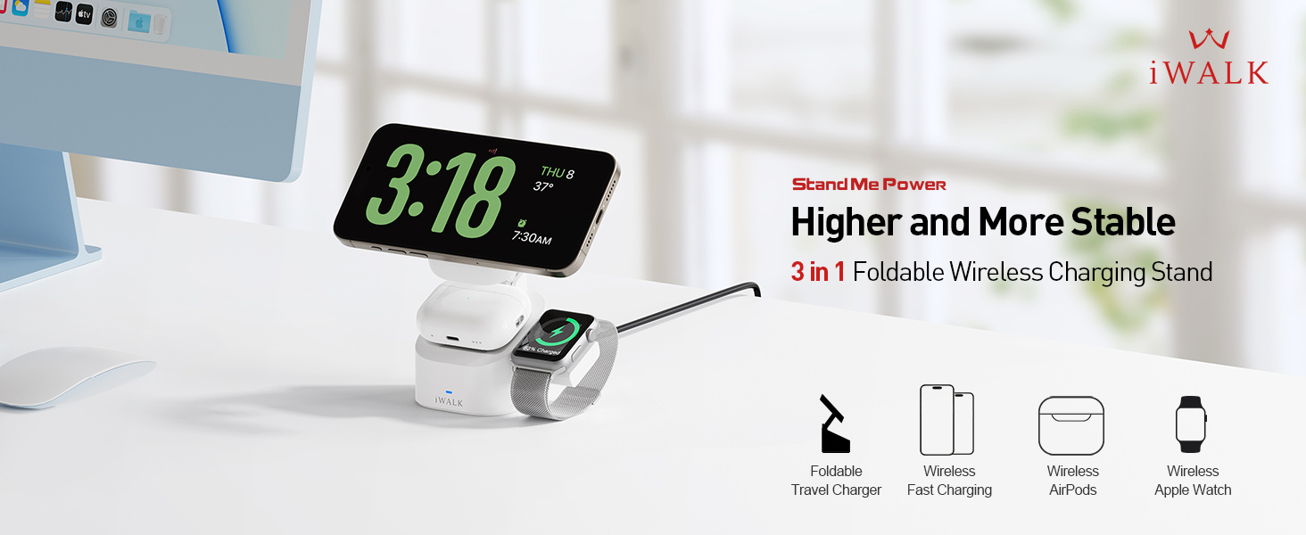 3 in 1 Foldable Wireless Charging Stand