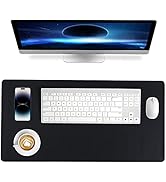 Leather Desk Pad, Mouse Pad, Non-Slip Desk Protector Mat, Leather Desk Blotter, Computer Desk Pad...