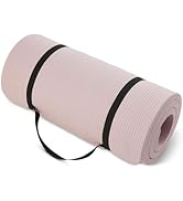 Basics Extra Thick Exercise Yoga Mat with Carrying Strap