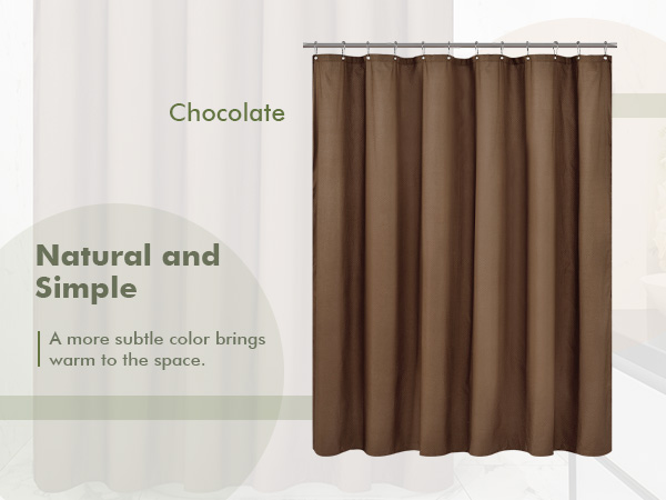 chocolate brown embossed shower curtain liner with magnets