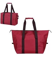 Insulated Grocery Thermal Tote Bags for Frozen Cold Hot Foods, Reusable Insulation Zippered Bag f...