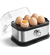Aotto Rapid Electric Egg Cooker - 6-Egg Capacity Steamer for Soft, Medium, Hard Boiled Eggs with ...