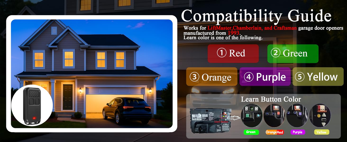 Compatible with LiftMaster, Chamberlain &amp; Craftsman Models After 1993