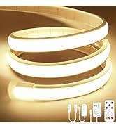 Lamomo COB LED Strip Lights, 16.4Ft Natural White Dimmable Self-Adhesive Led Rope Light with Remo...