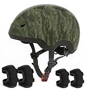 Toddler Helmet and Knee Pads Set for 1-3 Years Old, Kids Bike Helmets with Toddler Knee Pads and ...