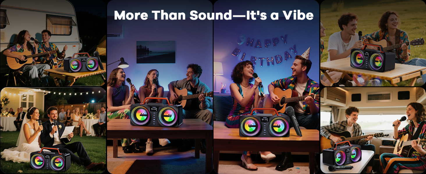 speaker with 2 wireless mics