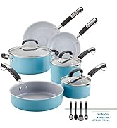 Farberware EcoAdvantage Ceramic Nonstick Cookware/Pots and Pans Set, 13 Piece, Aqua