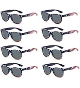 NLEYANB 8-Pack American Flag Sunglasses, UV400 Patriotic Unisex for 4th of July Party Favors Bulk...