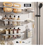 Veken Rustproof &amp; Waterproof Shower Caddy 6-Pack, Ideal for Gift, Large Wall Mounted Shower Rack,...