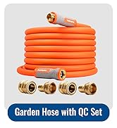 YAMATIC Garden Hose 5/8 in x 50 ft, Ergonomic Swivel Fittings, Burst 600 PSI, Heavy Duty, Flexibl...