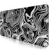 Minimalist Abstract Line XL Desktop Mat, Curved Pattern Mountain Background Decorative Mat, Suita...