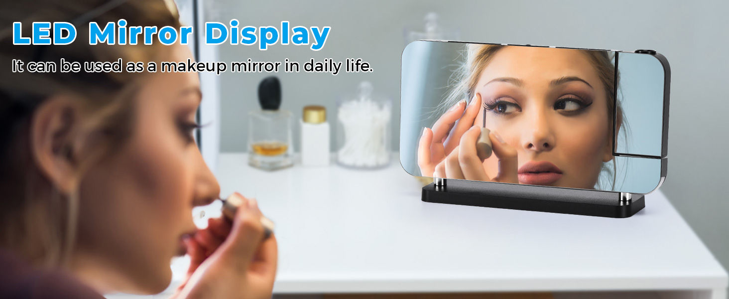 projection ed mirror digital alarm clock with rgb night light