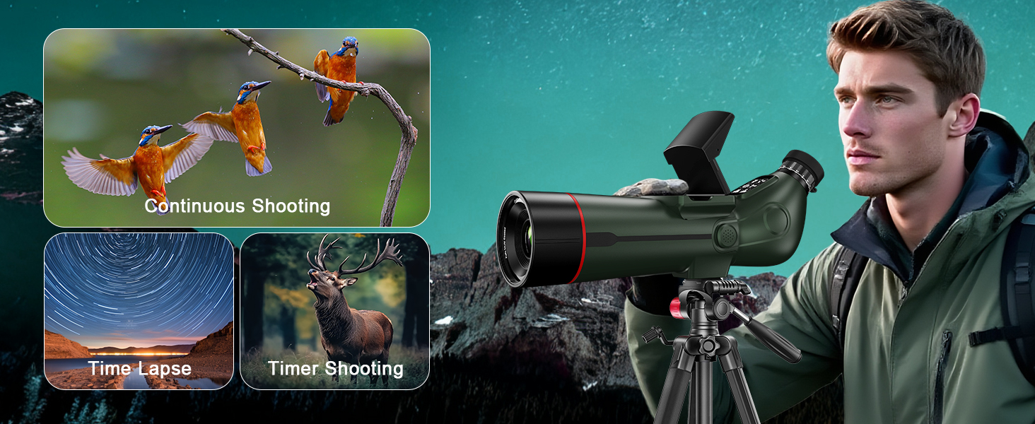 Digital Spotting Scope with Screen Portable Auto-Focus Electronic 4K Smart Telescope