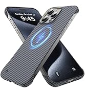 GRECAZO Magnetic Ultra-Thin Frosted Soft Touch Skin Borderless Carbon Fiber Bump Texture for iPho...