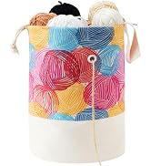 YAWIKO Yarn Bag, Multi-Functional Crochet Bag Organizer, Canvas Yarn Storage Knitting Bag for Kni...