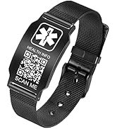 Theluckytag Upgraded Medical Bracelets Men Women with QR Code Medical Alert ID Bracelets - Titani...