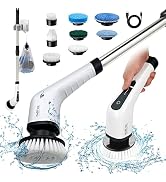 Electric Spin Scrubber, FARI Shower Cleaning Brush with 8 Replaceable Drill Brush Heads, Cordless...