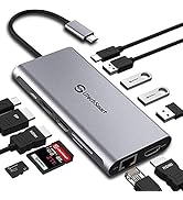 Docking Station, USB C Hub UtechSmart 12 in 1 USB C Dock Triple Display with 2 * 4K@60Hz HDMI, Di...