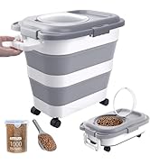 DDMOMMY 25-28 Lbs Dog Food Storage Container with Handle, Collapsible Dog Food Container with Air...