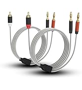 HOSONGIN RCA to Banana Plug Adapter Cable 3.3 Feet -2 Pack,RCA Male to Banana 2 Male Plug Y Split...