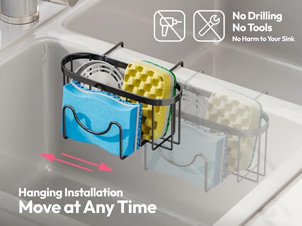 Sponge Holder for Kitchen Sink Kitchen Sink Caddy Hanging Sponge Caddy Organizer