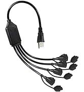 1.5FT Power Extension Cord 4 Way Splitter- 1 to 4 Splitter Outlet Power Cable Black SVT 16 AWG In...