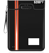 5200°F Fireproof Document Bag with Lock, 9 Layer Aluminum Foil Heat Insulation, 15"x11" Waterproo...