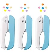 UCEC 3 Pack Paper Craft Hole Punch Shapes, 1/4 Inch Single Hole Puncher for Crafts, Small Handhel...
