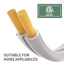 3-outlet white extension cord indoor extension cord 12feet