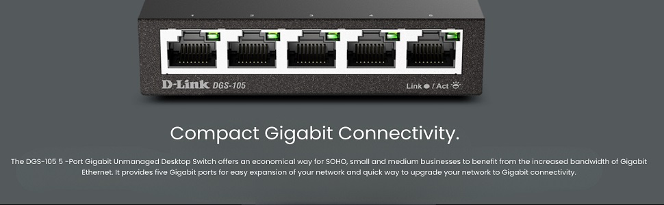 5 port Gigabit Connectivity desktop switch box splitter hub unmanaged 