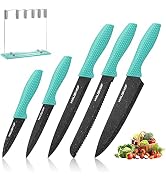 HAUSHOF Kitchen Chef Knife Set, 5 PCS Knife Sets for Kitchen with Block, Super Premium Steel Shar...