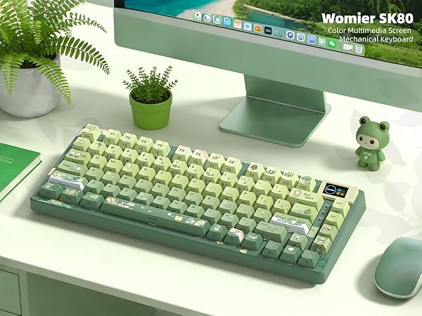 75% Percent Keyboard with Color Multimedia Display Mechanical Gaming Keyboard Cute Hot Swappable