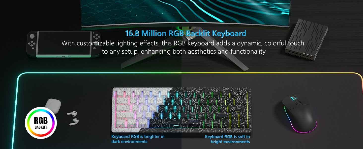 65% keyboard gaming custom keyboard gravastar keyboard creamy keyboard wireless keyboard