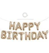 TONIFUL Happy Birthday Balloons Banner 16 Inch Mylar Foil Letters Birthday Sign Reusable for Girl...