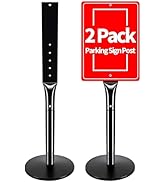 VAIIGO 2Pack Parking Sign Post 48" Heavy Duty Cast Iron Sign Stand, Heavy Duty Portable Pedestal ...