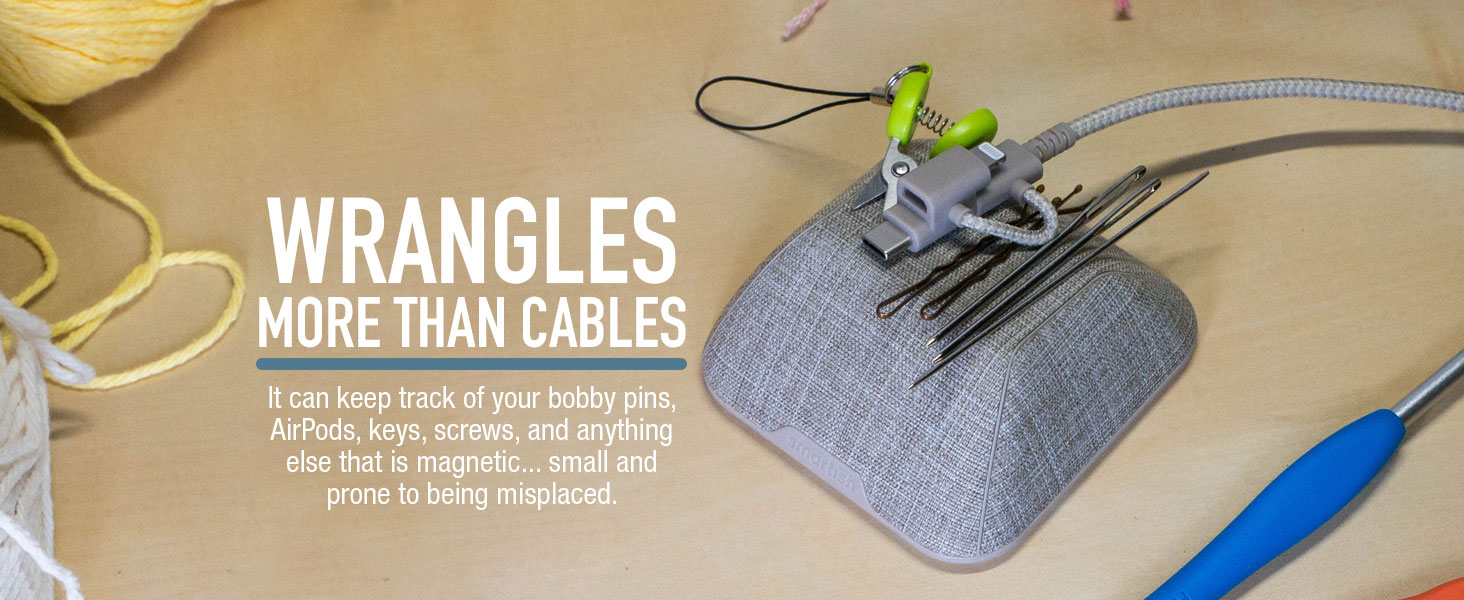 magnetic cable holder cord organizer manager desk nightstand table lightning usb c best gift chord