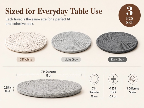 Premium Heatproof Trivets, Reliable Thermal Barrier Protect Your Valuable Tabletop