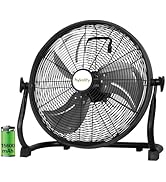 hykolity 16 Inch 15600mAh Rechargeable High Velocity Portable Fan, Battery Operated Outdoor Floor...