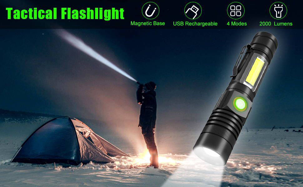 Magnetic Flashlight USB Rechargeable