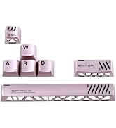 JSJT Aluminum Metal Gaming Keycaps, Compatible for MX Switches Mechanical Keyboards, Hollow-Out D...