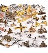 stino Metal Charms for Jewelry Making 100gram, Bulk Tibetan Silver &amp; Gold Trinkets for Earring Ne...